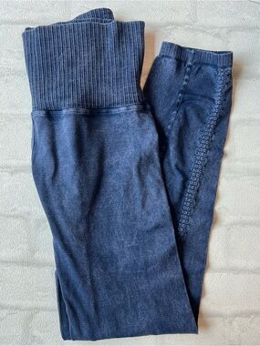 Free People Movement Ribbed High-Waist‎ Leggings in blue M\L